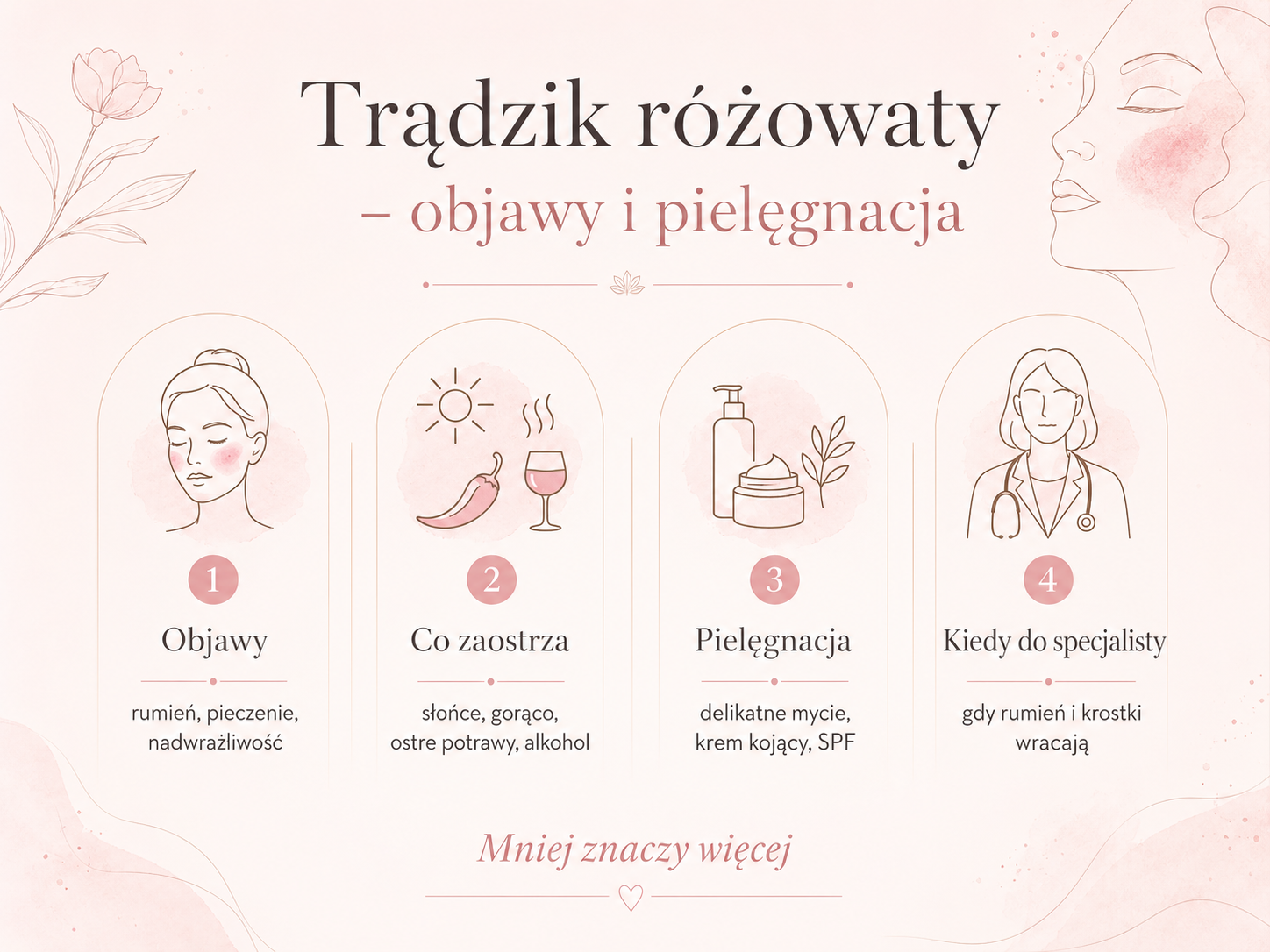 trądzik różowaty objawy i przyczyny