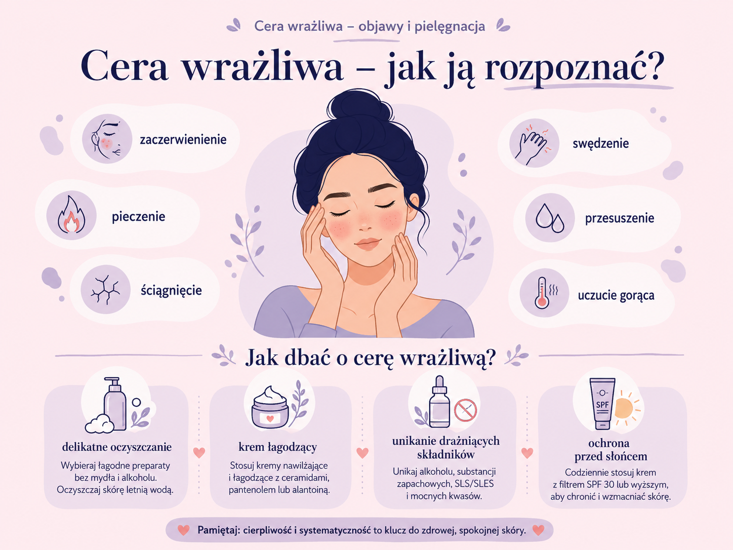 Objawy skóry wrażliwej i podstawy jej codziennej pielęgnacji cera wrażliwa objawy i pielęgnacja