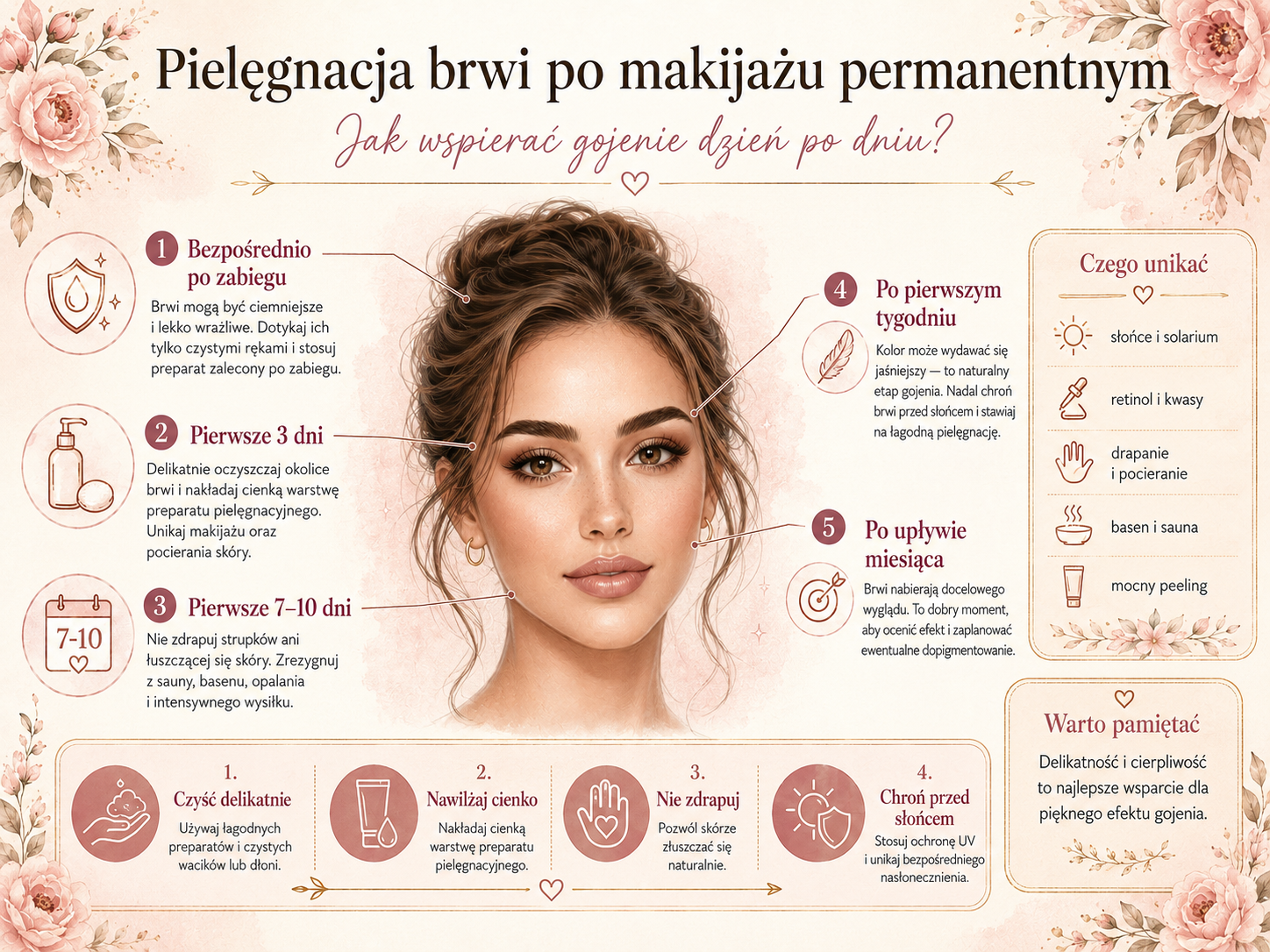 Pielęgnacja brwi permanentnych w pierwszych 10 dniach brwi po makijażu permanentnym pielęgnacja krok po kroku
