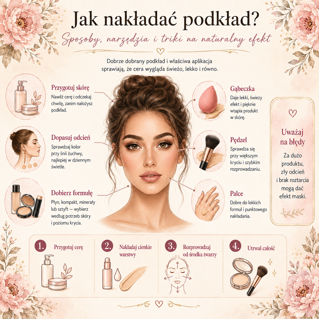 Podkład krok po kroku bez smug i efektu maski