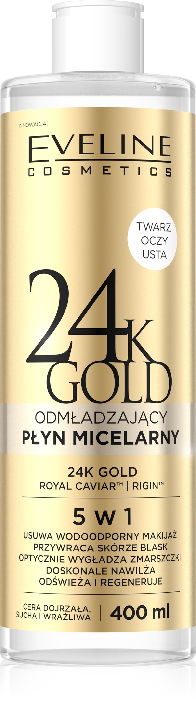 Eveline 24K Gold Odmładzający Płyn Micelarny 5w1