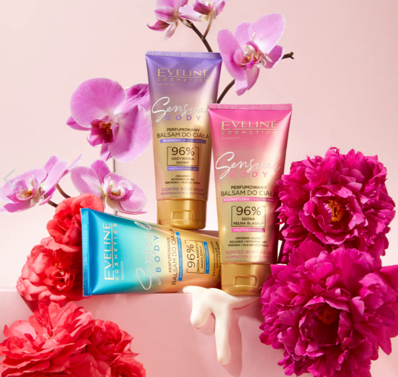 Eveline Sensual Body Perfumowany Balsam do Ciała Rozświetlenie i Odżywienie - obrazek 2