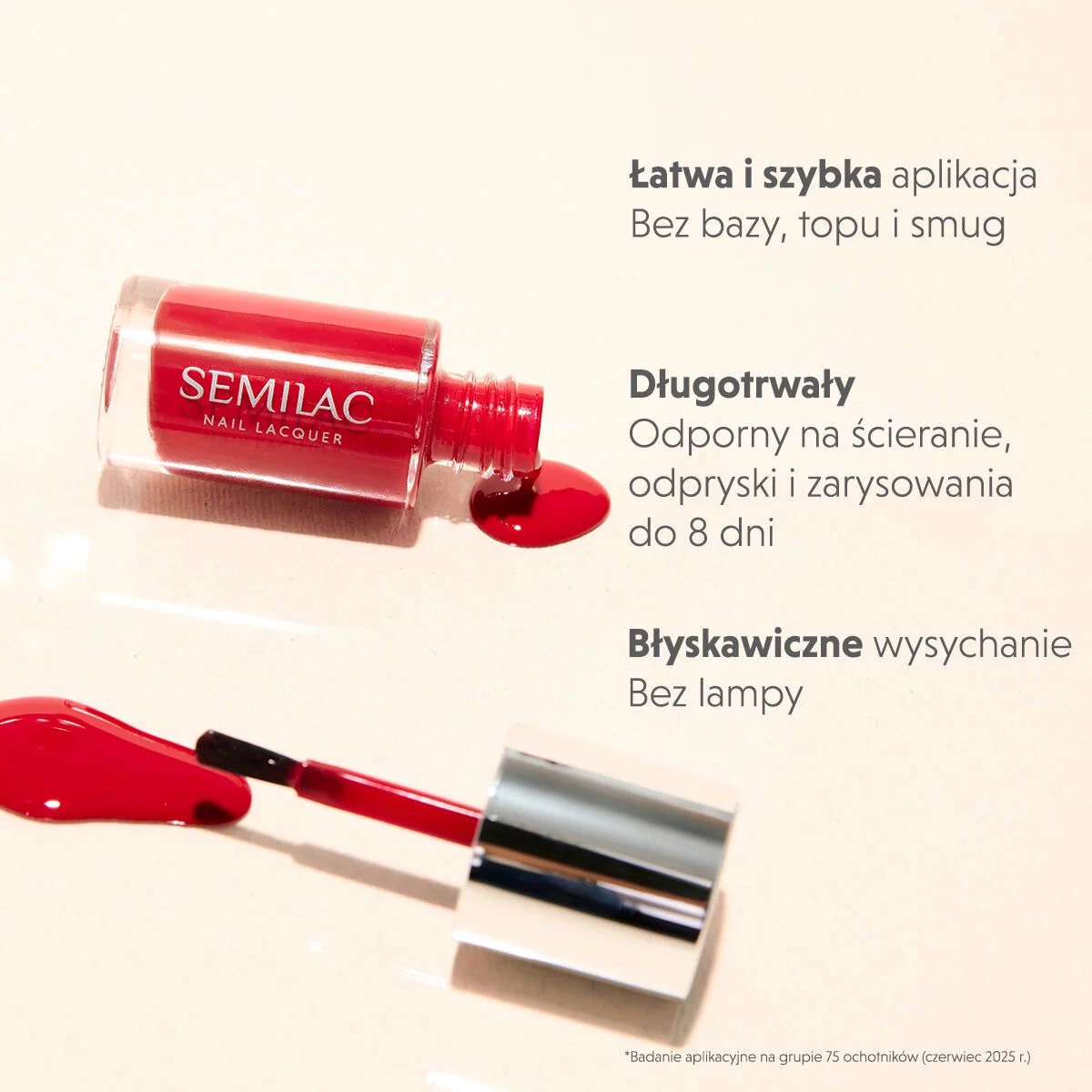 Semilac Nail Lacquer klasyczny lakier do paznokci 110 Classic Red - obrazek 6