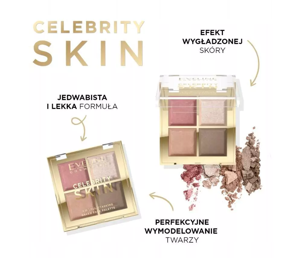 Eveline Celebrity Skin wypiekana paleta wielofunkcyjna do konturowania twarzy - obrazek 7