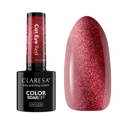Claresa hybrydowy lakier do paznokci Cat Eye Red