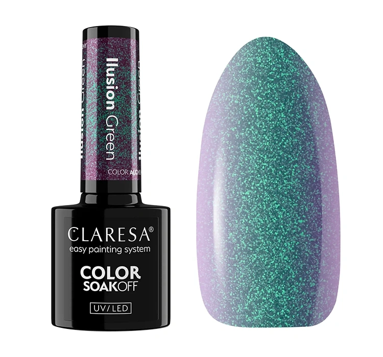 Claresa hybrydowy lakier do paznokci Illusion Green