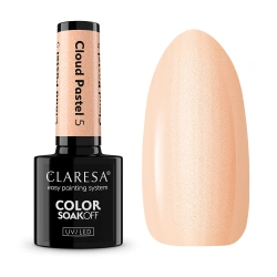 Brzoskwiniowy lakier Claresa Cloud Pastel 5 z perłową poświatą