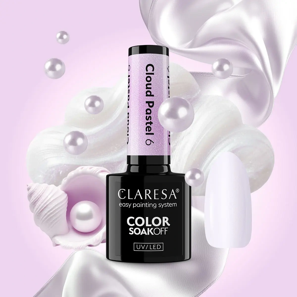 jasny fioletowy lakier hybrydowy clean girl manicure