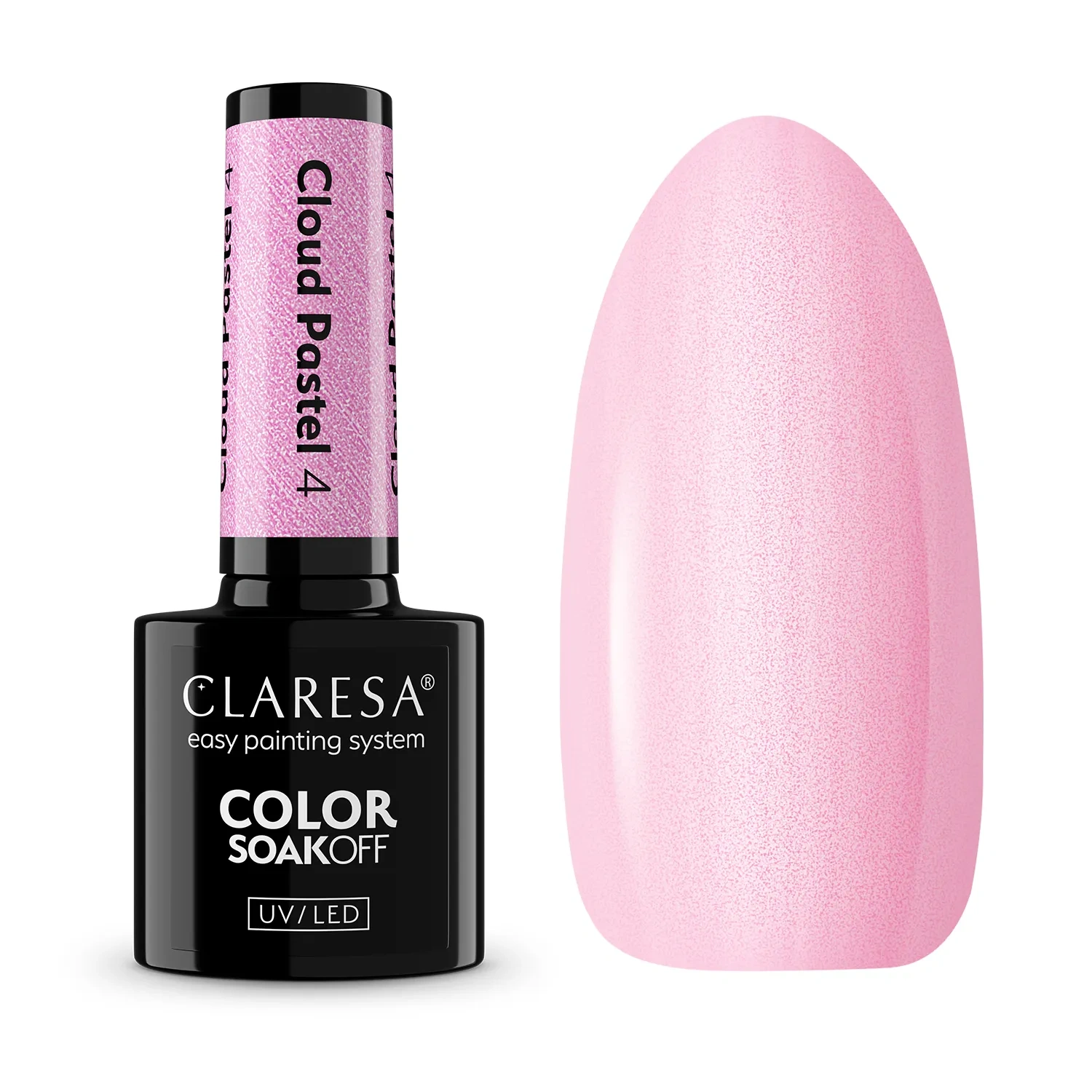 Pudroworóżowy lakier Claresa Cloud Pastel 4 z perłową poświatą