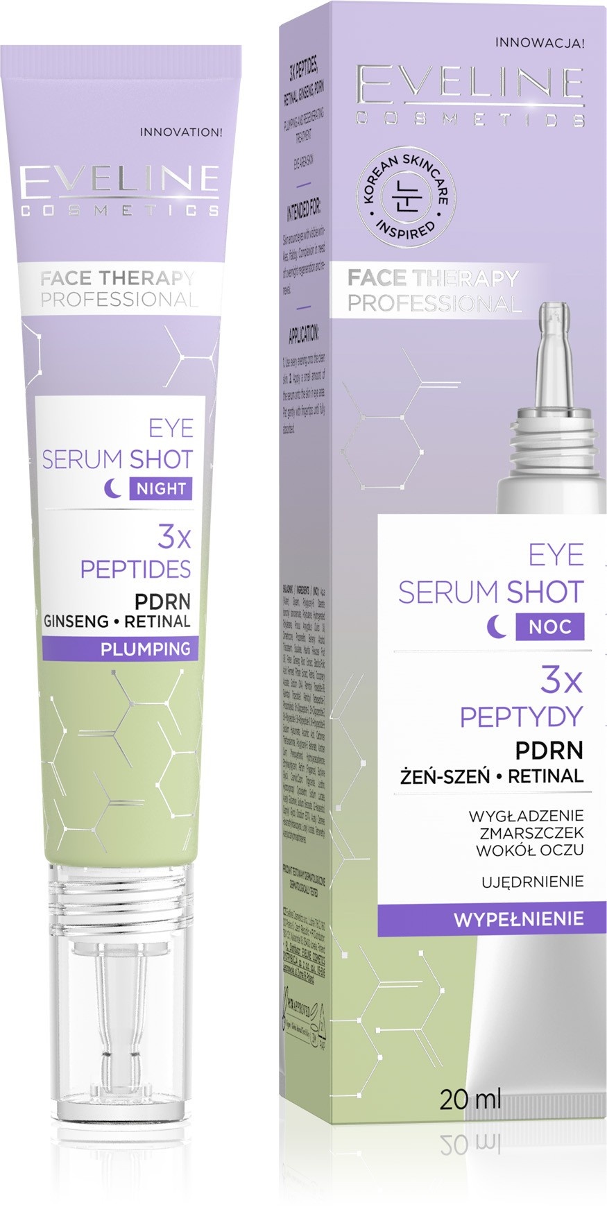 serum pod oczy z retinalem i peptydami na zmarszczki Eveline