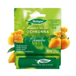 pomadka ochronna SPF30 na spierzchnięte usta Herbapol Aksamitne Usta