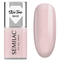 Beżowa baza Semilac Glitter Beige z błyszczącym pyłem