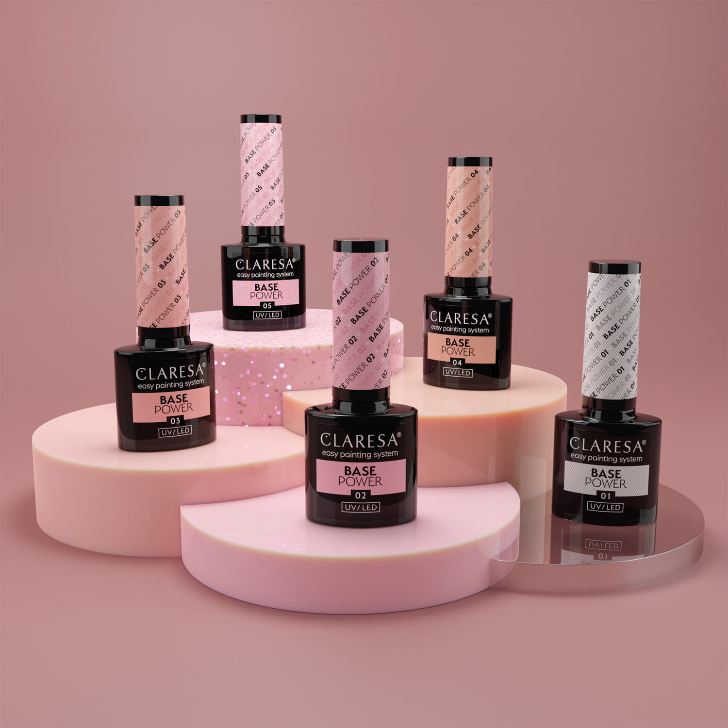 beżowo brzoskwiniowa baza hybrydowa z efektem kamuflażu