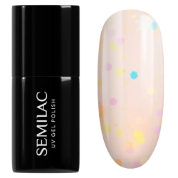Lakier Semilac Sunny Dots z kolorowymi drobinkami jako topper