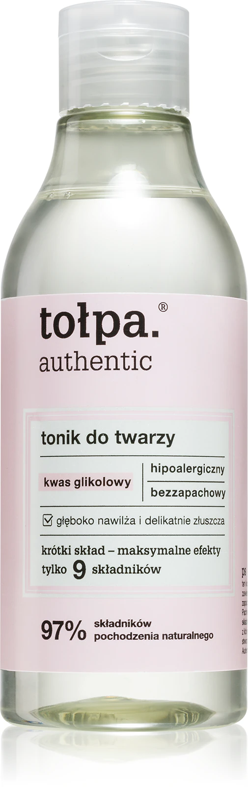 tonik Tołpa Authentic z kwasem glikolowym do cery wrażliwej