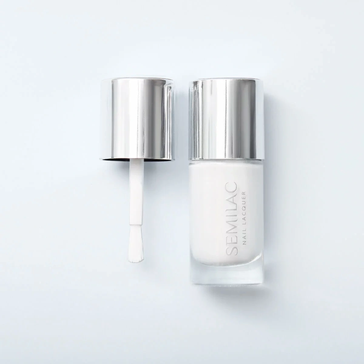 Biały klasyczny lakier do paznokci Semilac Nail Lacquer 108 Classic White - obrazek 4