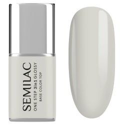 Biały lakier hybrydowy do paznokci Semilac The White minimalistyczny manicure