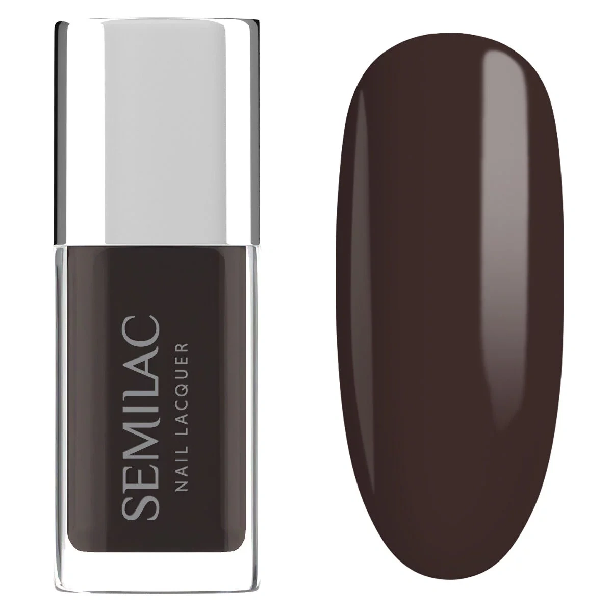 Brązowy lakier do paznokci Semilac Espresso czekoladowy manicure