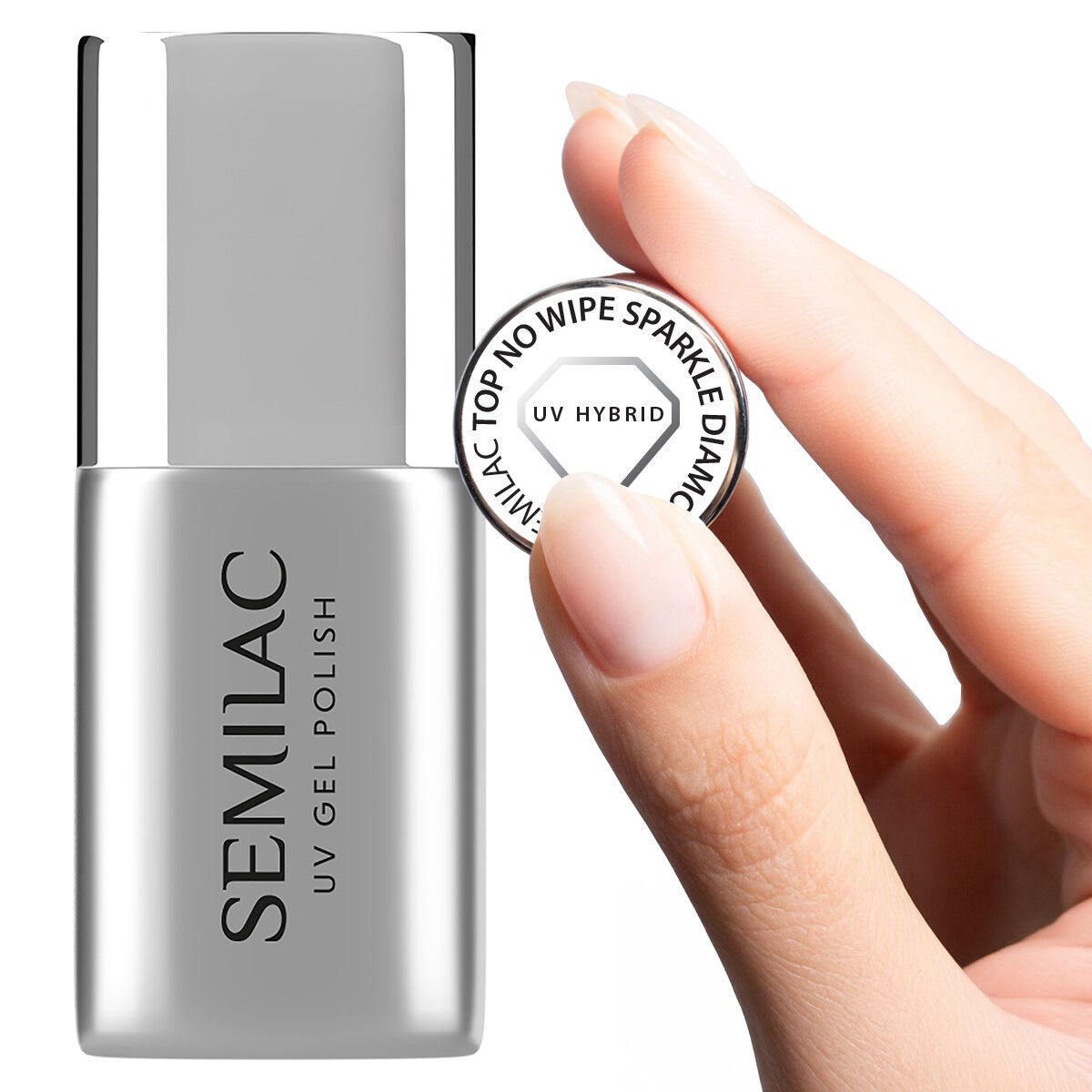 połyskujący top hybrydowy ślubny manicure