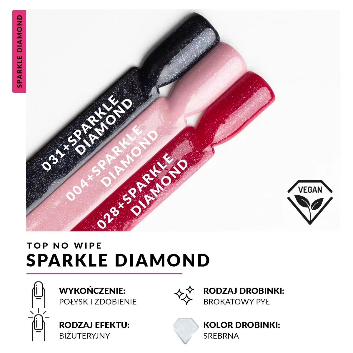 Semilac Top No Wipe Sparkle Diamond top hybrydowy
