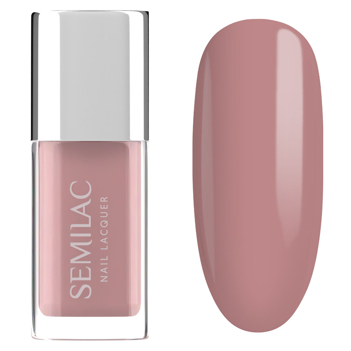 Brudnoróżowy lakier do paznokci Semilac Classic Nude manicure nude