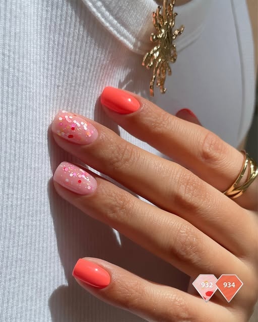 lakier hybrydowy konfetti festiwalowy manicure