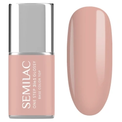 Jasny brzoskwiniowy lakier hybrydowy do paznokci Semilac naturalny manicure