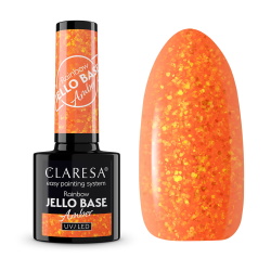 Bursztynowa baza Claresa Rainbow Jello Amber drobinki folii szklisty efekt