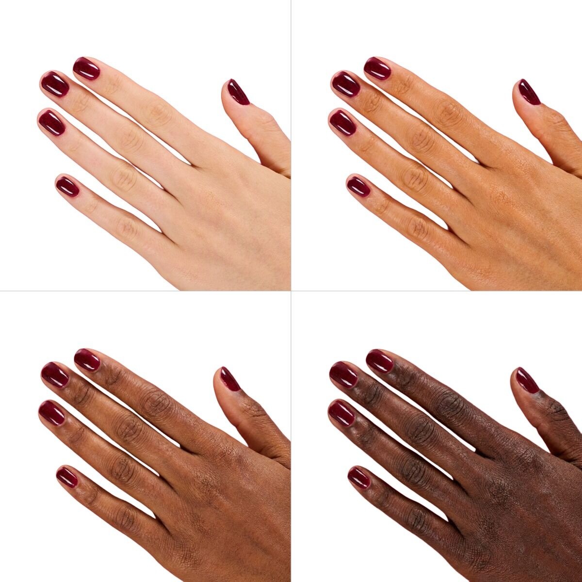 bordowoczerwony lakier hybrydowy karnawałowy manicure