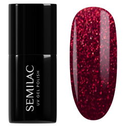 Ciemnoczerwony lakier Semilac Holly Berry Red Cat Eye