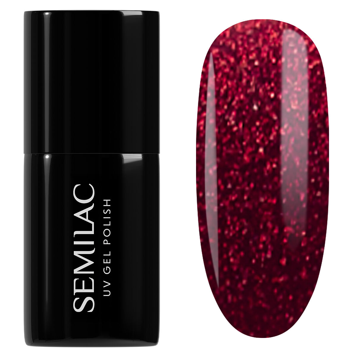 Ciemnoczerwony lakier Semilac Holly Berry Red Cat Eye