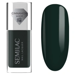 Ciemnozielony lakier do paznokci Semilac Bottle Green jesienny manicure
