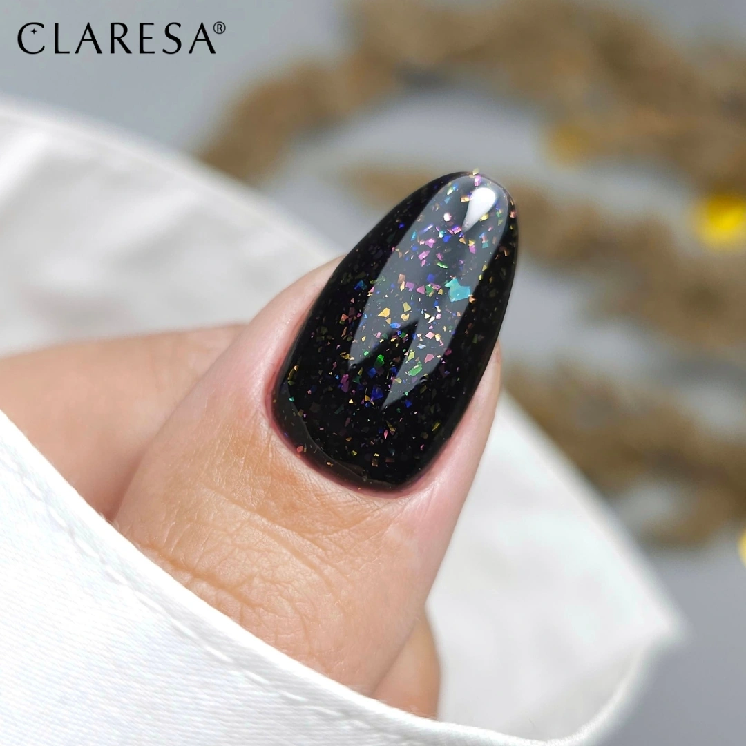 Czarna baza hybrydowa z błyszczącymi drobinkami Claresa Rainbow Jello Base Black - obrazek 3