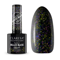 Czarna baza Claresa Rainbow Jello Black efekt folii i szklisty połysk