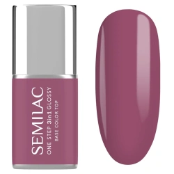 Beżowo-fioletowy lakier hybrydowy do paznokci Semilac Purple Beige subtelny manicure