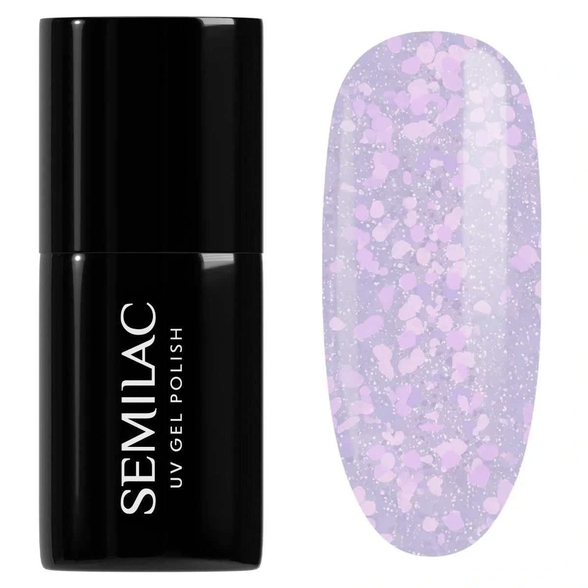Lawendowy lakier Semilac Icy Lavender Bliss efekt kruszonego lodu