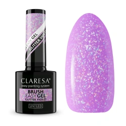 Fioletowy żel Claresa Brush Easy Gel Glitter Violet do przedłużania