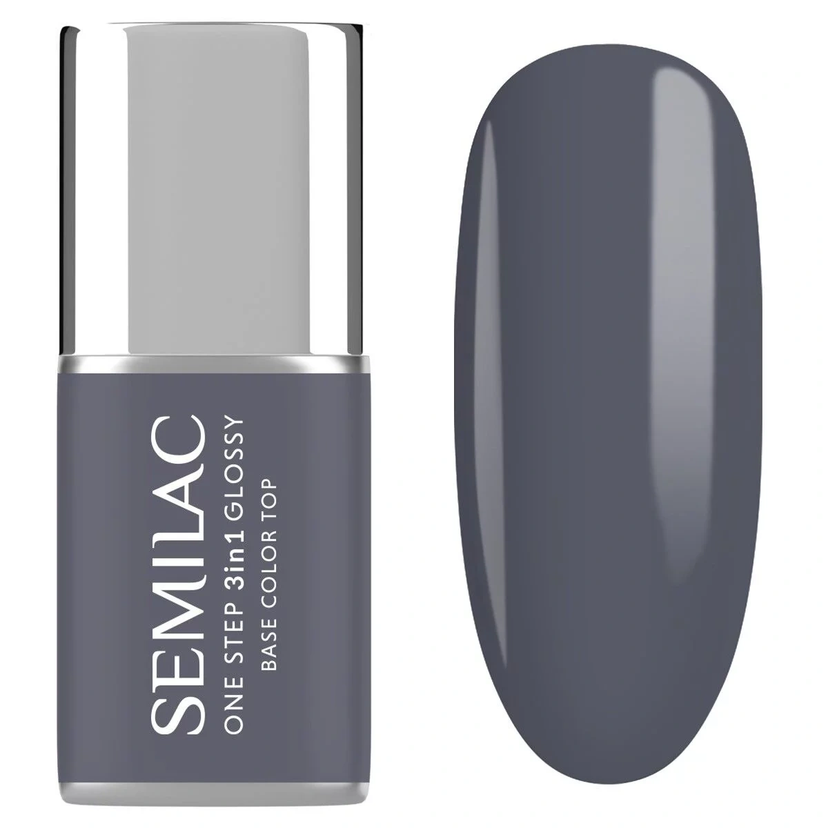 Grafitowy lakier hybrydowy do paznokci Semilac Stone Grey chłodny manicure