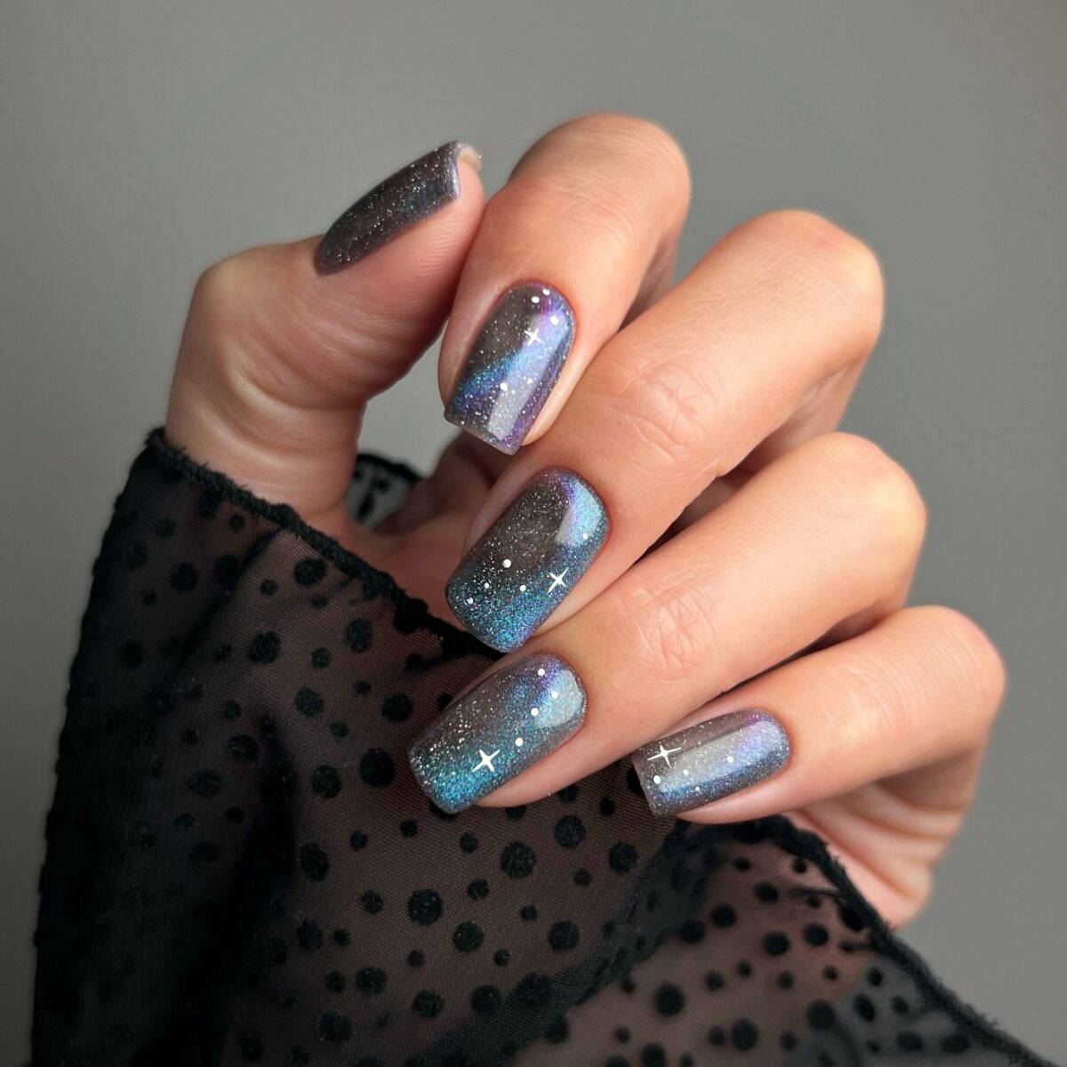 lakier hybrydowy galaxy holograficzne refleksy