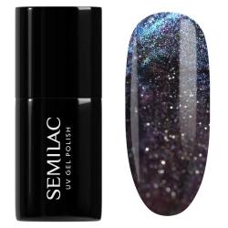 lakier Semilac Grey Holo fioletowo-niebieski efekt flash