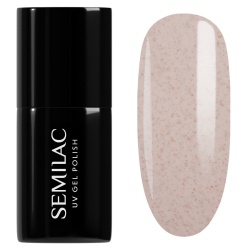 Beżowy lakier Semilac Rose Stracciatella różowo-miedziane refleksy clean girl