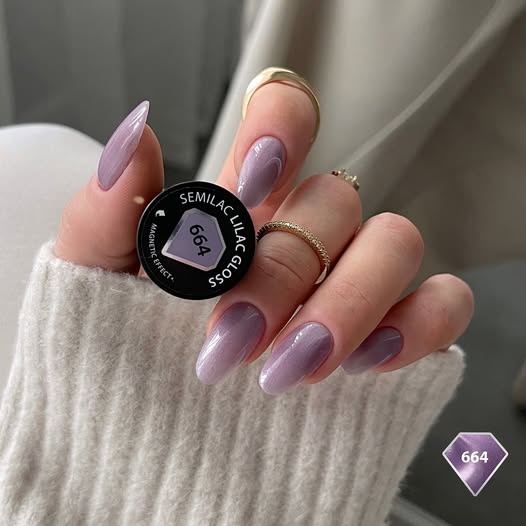 Semilac jasnofioletowy lakier hybrydowy cat eye