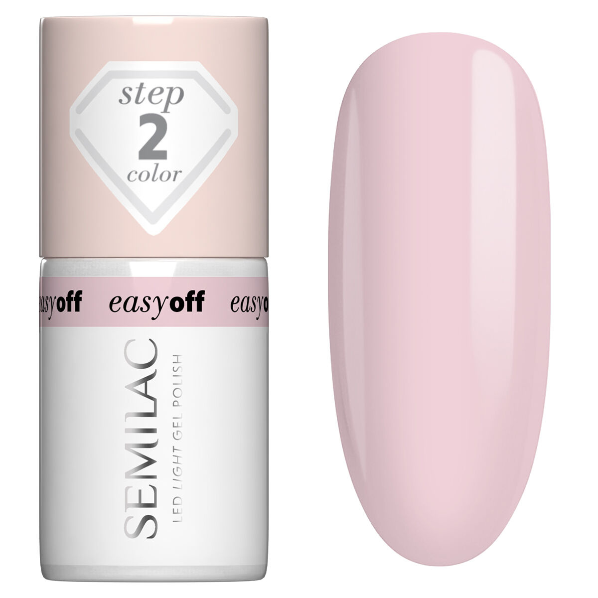Jasnoróżowy lakier Semilac Pink Marshmallow chłodny róż do minimalistycznego manicure