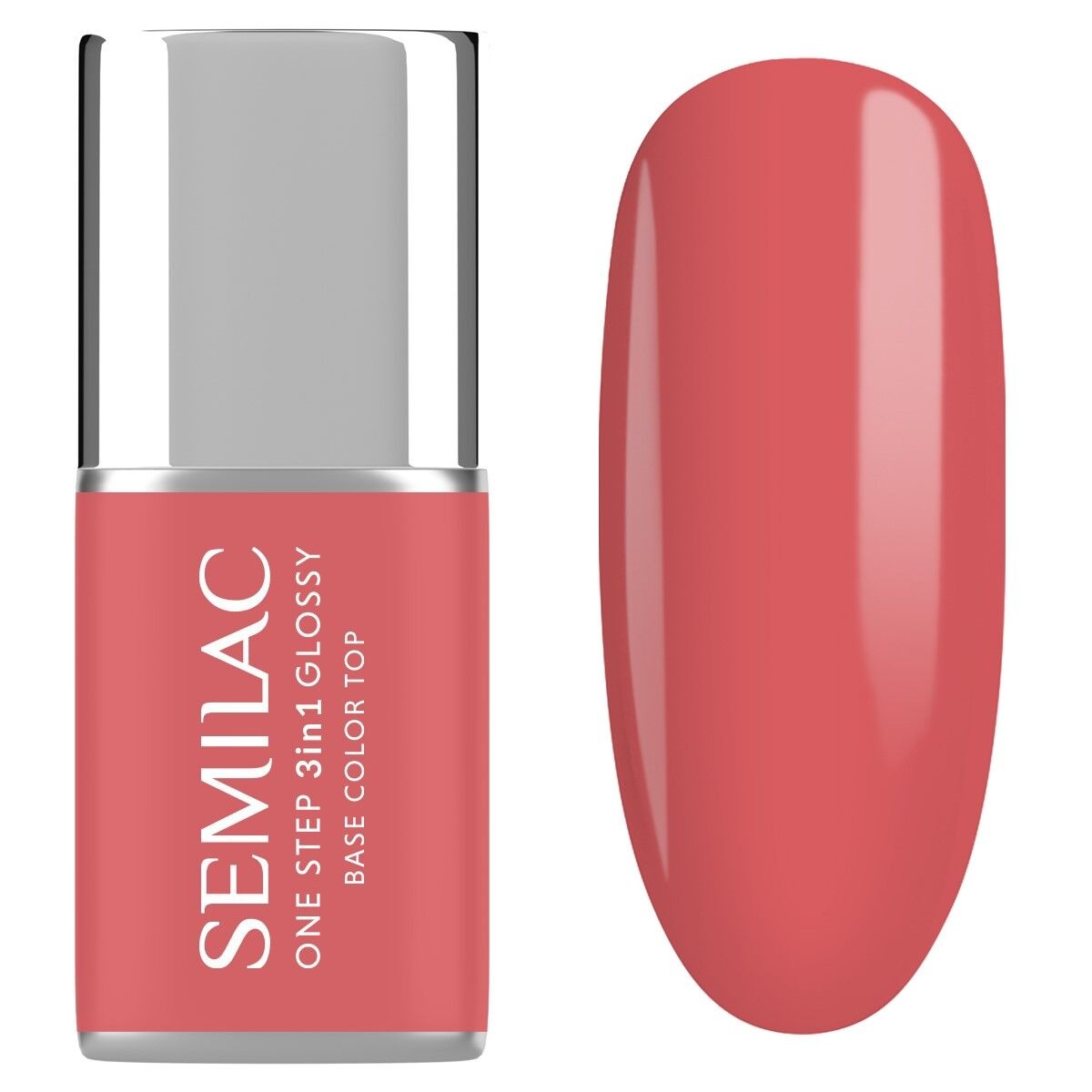 Koralowy lakier Semilac One Step Coral Pink 3w1