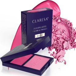 Kremowo-pudrowa paletka róży do konturowania twarzy Claresa Duo Palette 01 Awesome Blossom
