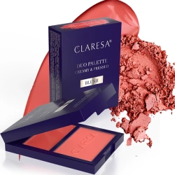 Kremowo-pudrowa paletka róży do konturowania twarzy Claresa Duo Palette 02 Candy Crush