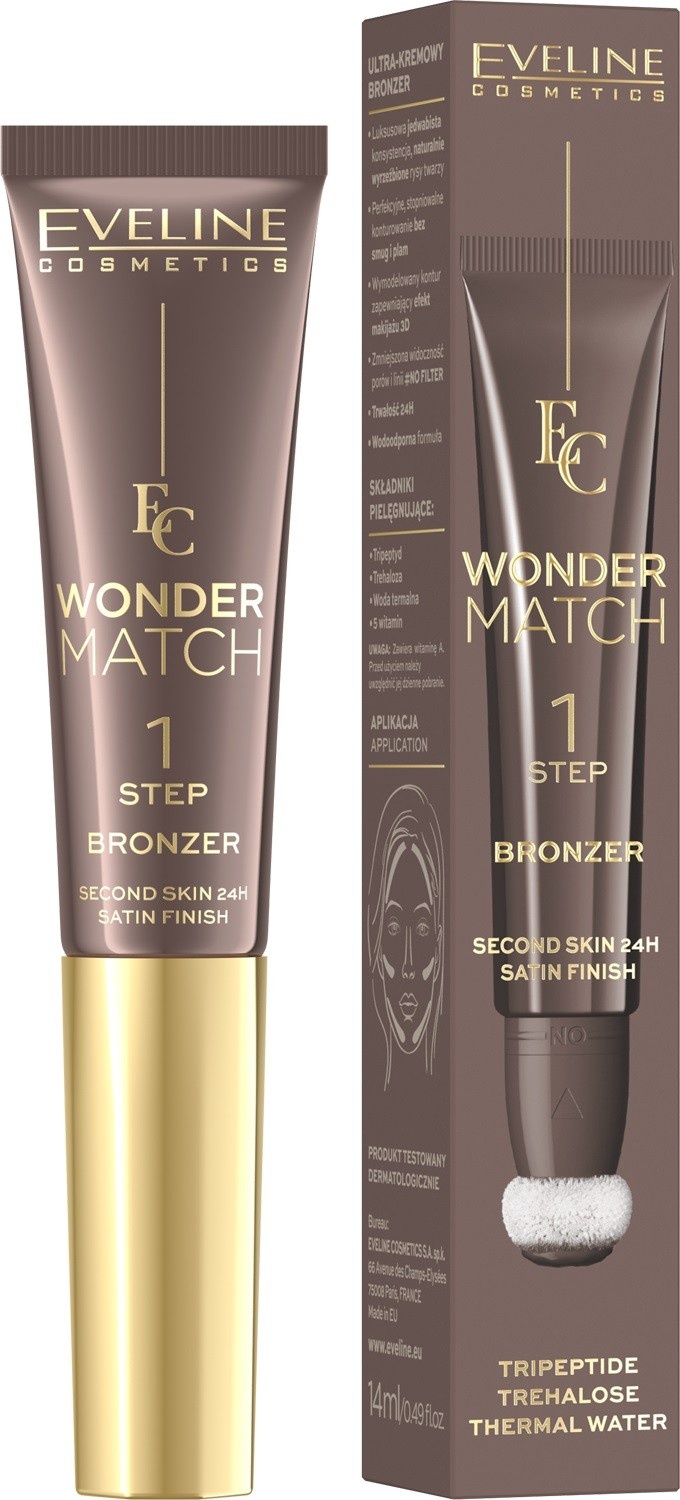 Eveline Wonder Match bronzer z gąbeczką bez plam