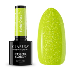 Limonkowy neon Claresa Funky Disco 7 z błyszczącymi drobinkami