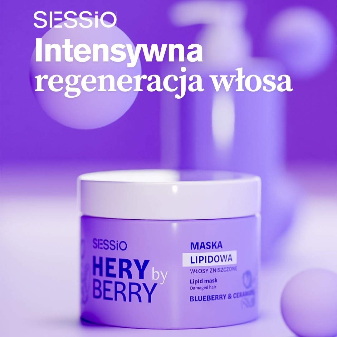 Lipidowa maska do włosów zniszczonych z ceramidami Sessio Hery By Berry Blueberry & Ceramides - obrazek 8