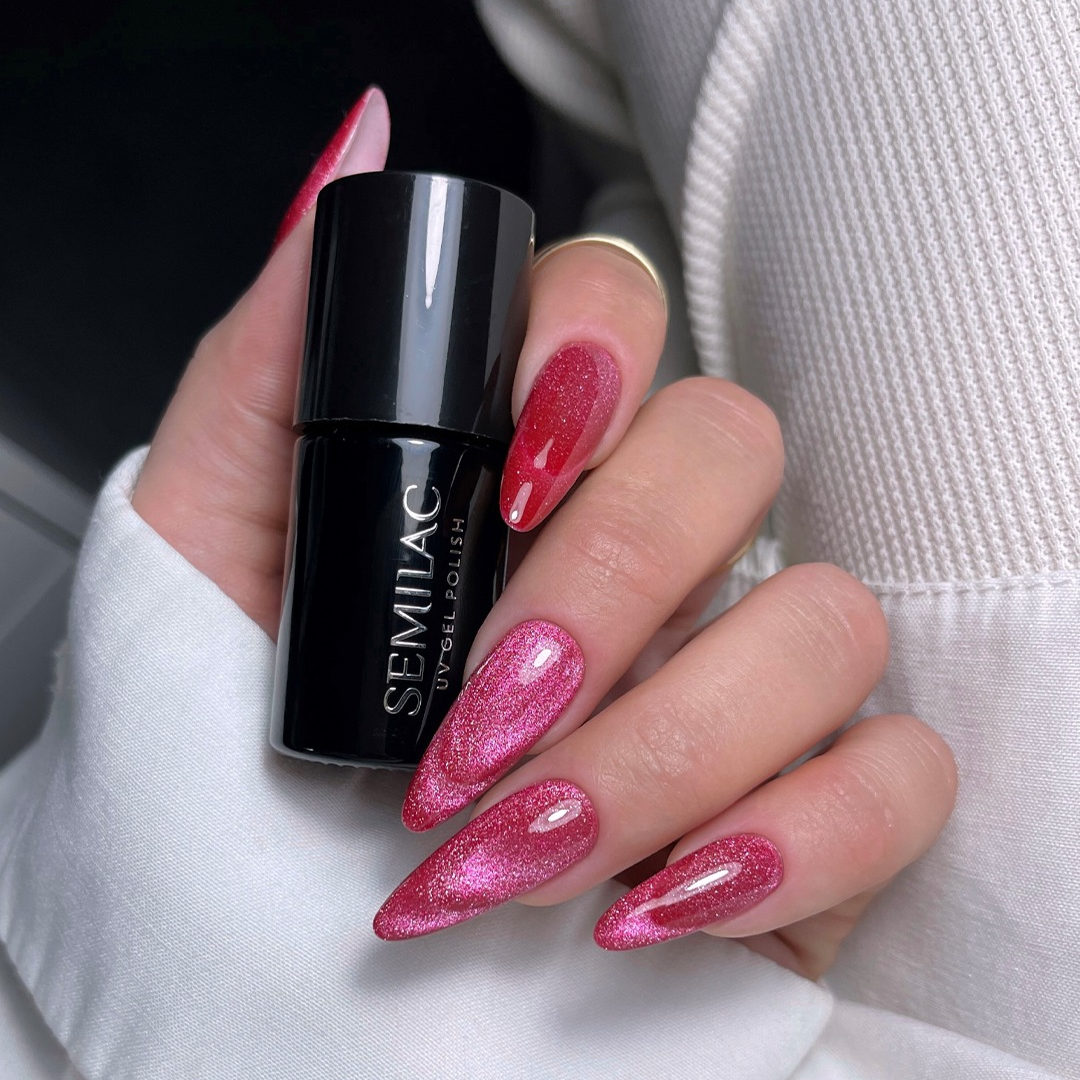 lakier hybrydowy cat eye efekt biżuteryjny